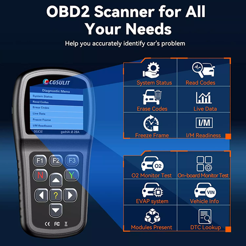 CGSULIT SC630 OBD2 Diagnostic Scanner ABS/SRS(Airbag)/SAS/ESP(ESC)(VSA) System Reset Car Code Reader Bi-directional Scan Tool