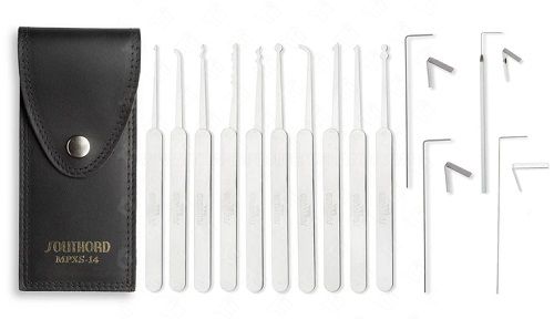 SouthOrd 14 Piece Lock Pick Set w/ Metal Handles - MPXS-14